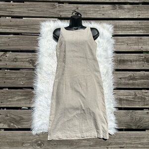 Liz Claiborne Linen Cotton blend Dress Tan Size 6